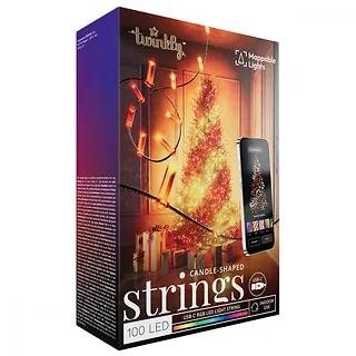 TWINKLY Inteligentne lampki dekoracyjne Strings USB-C (Candies) 100 LED RGB, świece, zielony przewód, 6 m