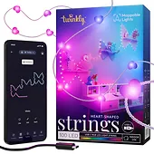 TWINKLY Inteligentne lampki dekoracyjne Strings USB-C (Candies) 100 LED RGB, serca, przezroczysty przewód, 6 m