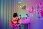 TWINKLY Inteligentne lampki dekoracyjne Strings USB-C (Candies) 200 LED RGB, serca, zielony przewód, 12 m