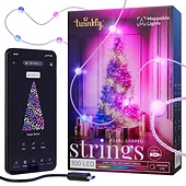 TWINKLY Inteligentne lampki dekoracyjne Strings USB-C (Candies) 100 LED RGB, perły, przezroczysty przewód, 6 m