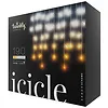 TWINKLY Inteligentne lampki sople Icicle 190 AWW LED, 5x0,5 m, IP44, przezroczysty przewód