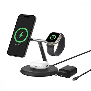 Belkin Ładowarka Boost Charge Pro 3w1 Qi2 15W Czarna regulowana