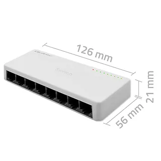 Qoltec SWITCH przełącznik sieciowy 8 x port RJ45 | 100Mbps | Fast       Ethernet | LAN