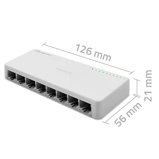 Qoltec SWITCH przełącznik sieciowy 8 x port RJ45 | 1000Mbps | Fast      Ethernet | LAN