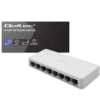 Qoltec SWITCH przełącznik sieciowy 8 x port RJ45 | 1000Mbps | Fast      Ethernet | LAN