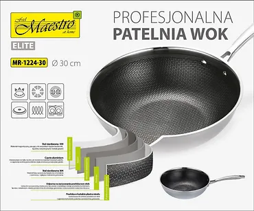 Feel-Maestro Profesjonalna patelnia / Wok 30 cm  MR-1224-30