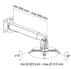 Techly Uchwyt ścienno-sufitowy do projektora 43-65cm, 20kg