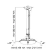 Techly Uchwyt ścienno-sufitowy do projektora 43-65cm, 20kg