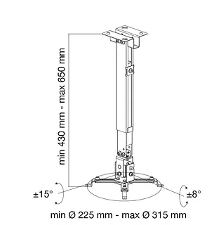 Techly Uchwyt ścienno-sufitowy do projektora 43-65cm, 20kg