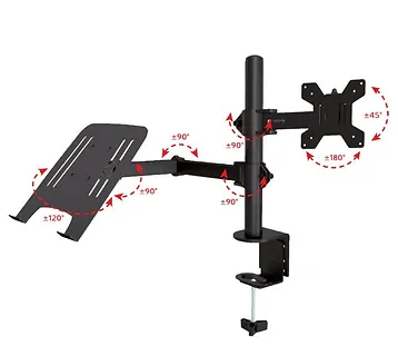 Techly Uchwyt do monitora 13-32 cali i laptop 17 cali biurkowy obrotowy