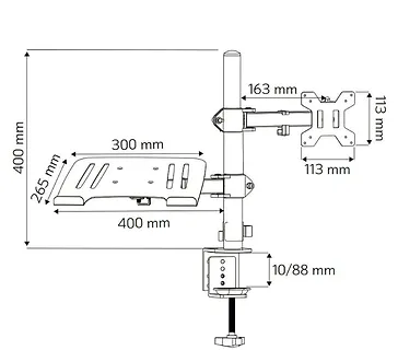 Techly Uchwyt do monitora 13-32 cali i laptop 17 cali biurkowy obrotowy
