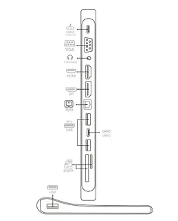 Techly Stacja dokująca notebook USB-C na HDMI/DP/VGA/USB-A/RJ45/SD/USB-C PD