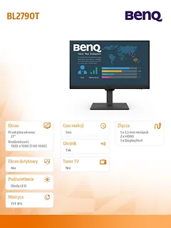 Benq Monitor 27 cali BL2790T  LED 5ms/IPS/HDMI/100Hz