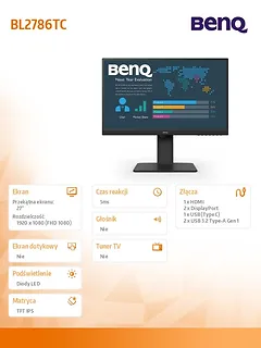 Benq Monitor 27 cali BL2786TC LED 5ms/IPS/HDMI/100Hz