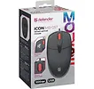 Defender Mysz przewodowa silent click ICON MB-057 1000 DPI Czarna