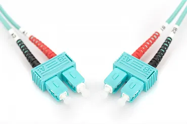 Digitus Patch cord światłowodowy FO SC-SC MM 50/125 OM3 duplex LSOH 3m, Turkusowy