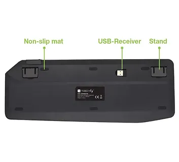 Techly Klawiatura bezprzewodowa BT/RF 2.4GHz touchpad LED