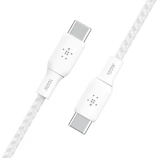 Belkin Kabel w oplocie USB-C do USB-C 100W 2m biały