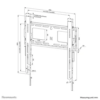 Neomounts Uchwyt ścienny LEVEL-750 (XL, 100 kg, podpórka, blokowana)