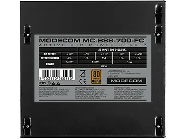 Zasilacz komputerowy 80+ BRONZE 230V EU MODECOM MC-B88-700FC