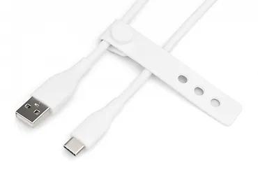 Digitus Kabel zasilający silikonowy USB-A - USB-C, USB 2.0 60W, 0,5m Biały