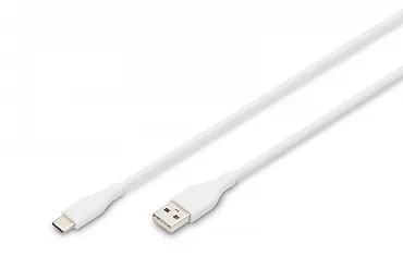 Digitus Kabel zasilający silikonowy USB-A - USB-C, USB 2.0 60W, 0,5m Biały