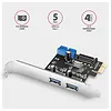 AXAGON PCEU-232RS Kontroler PCIe 2+2x port USB 3.2 GEN 1, UASP, SP & LP 15-pin SATA zasilacz