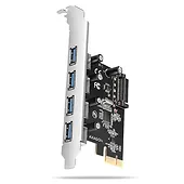 AXAGON PCEU-430RS Kontroler PCIe 4x port USB 3.2 GEN 1, UASP, chipset  Renesas, 15-pin SATA zasilacz