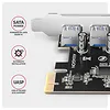 AXAGON PCEU-430RS Kontroler PCIe 4x port USB 3.2 GEN 1, UASP, chipset  Renesas, 15-pin SATA zasilacz