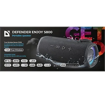 Defender Głośnik Bluetooth ENJOY S800 20W Czarny