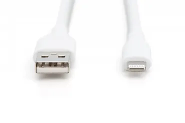 Digitus Kabel zasilający silikonowy USB-A - Lightning, USB 2.0 12W, certyfikat MFI, 0,5m Biały