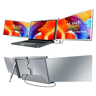 Extralink Przenośne monitory do laptopa Smart Life S600 15 cali, 2 monitory IPS, 1080p Full HD