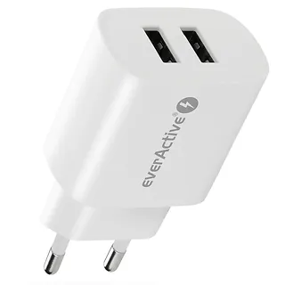 everActive Ładowarka sieciowa 2X USB 2,4A 12W Biała