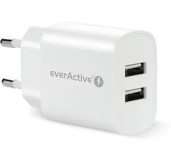 everActive Ładowarka sieciowa 2X USB 2,4A 12W Biała