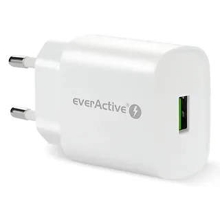 everActive Ładowarka sieciowa 1X USB 18W QC3.0 Biała