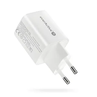 everActive Ładowarka sieciowa GaN 1X USB, 1X USB-C 45W QC4+ PD Biała