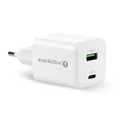 everActive Ładowarka sieciowa GaN 1X USB, 1X USB-C 45W QC4+ PD Biała