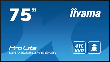 IIYAMA Monitor 75 cali LH7565UHSB-B1, 24/7, IPS, ANDROID 11, 4K, 800cd, iiSignage2, SDM, 2x HDMI, DP, 2x USB,2x 10W, RJ45, WiFi, 4/32GB, PION/POZIOM, 400x400(vesa)