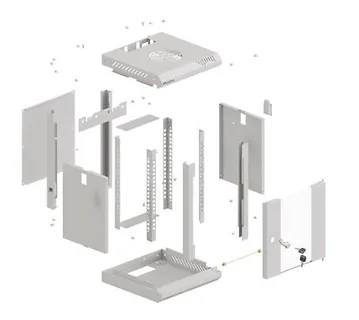 Lanberg Szafa instalacyjna rack wisząca 10 cali 4U 300x300 szara