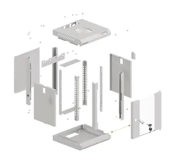 Lanberg Szafa instalacyjna rack wisząca 10 cali 6U 300x300 szara