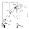Maclean Uchwyt do monitora 16kg podwójne ramie MC-969 sprężyna gazowa