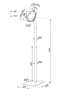 Neomounts Stojak do tabletu FL15-625BL1