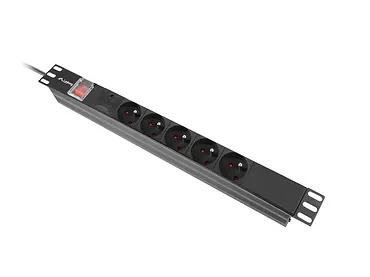 Lanberg Listwa zasilająca  rack PDU 19 cali 1U  16A 5x230V  2m czarna C14