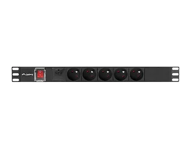 Lanberg Listwa zasilająca  rack PDU 19 cali 1U  16A 5x230V  2m czarna C14