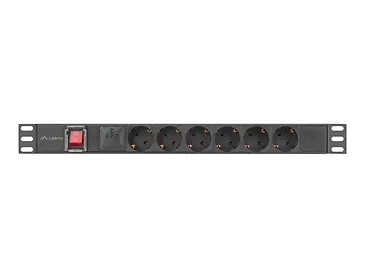 Lanberg Listwa zasilająca rack PDU 19 cali 1U 16A 5xschuko 2m czarna