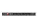 Lanberg Listwa zasilająca  rack PDU 19 cali 1U 16A 6x230V schuko 2m czarna