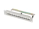 Lanberg Patch Panel 12 Port 1U 10 cali FTP z organizerem do modułów        keystone szary