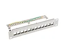 Lanberg Patch Panel 12 Port 1U 10 cali FTP z organizerem do modułów        keystone szary