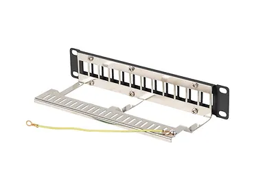 Lanberg Patch Panel 12 Port 1U 10 cali FTP z organizatorem do modułów      keystone czarny