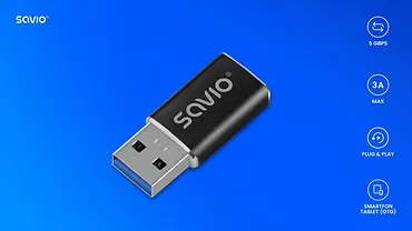 Savio Adapter USB-C 3.1 (F) - USB-A 3.1 (M)  AK-81